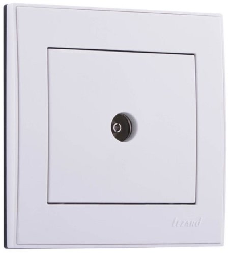 Розетка TV Оконечная с рамкой Lezard Rain 1-м. белый картинка